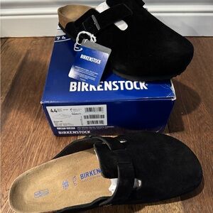 Birkenstock Black Suede Slip-On Shoes